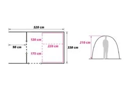 Obelink Columbia 5 Easy Air Tunneltent -Campingwinkel columbia plattegrond ecommerce 415b