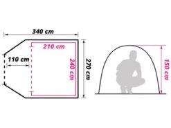 Obelink Shelter 4 CoolDark Koepeltent -Campingwinkel obelink shelter 4 cooldark floor plan ecommerce f6e0